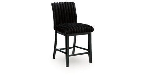 Mervannie Gray/Black Counter Height Barstool, Set of 2 from Ashley Furniture - Luna Furniture