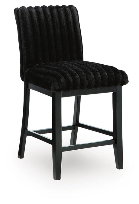 Mervannie Gray/Black Counter Height Barstool, Set of 2 from Ashley Furniture - Luna Furniture