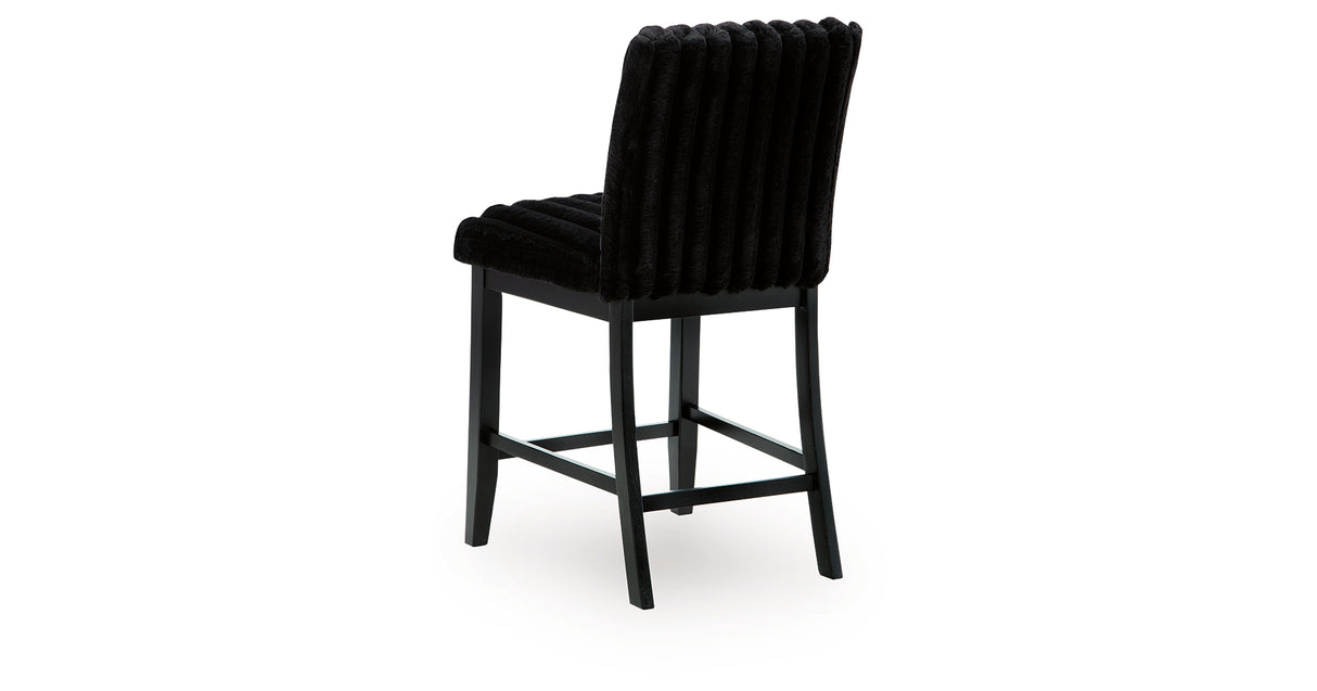 Mervannie Gray/Black Counter Height Barstool, Set of 2 from Ashley Furniture - Luna Furniture