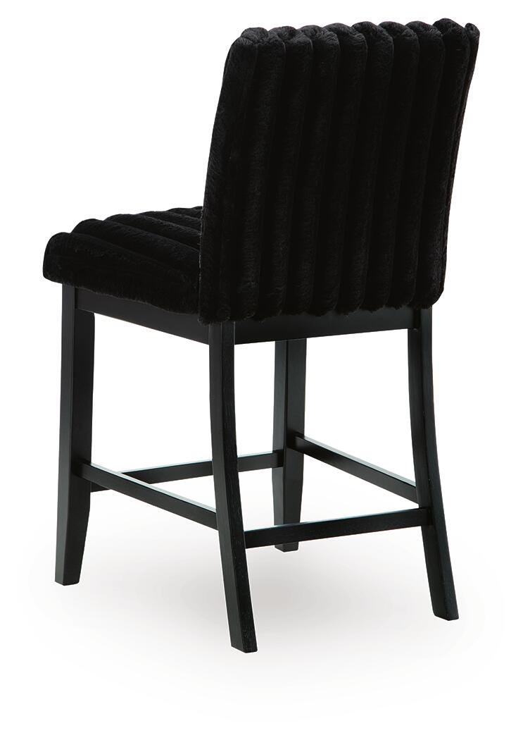 Mervannie Gray/Black Counter Height Barstool, Set of 2 from Ashley Furniture - Luna Furniture