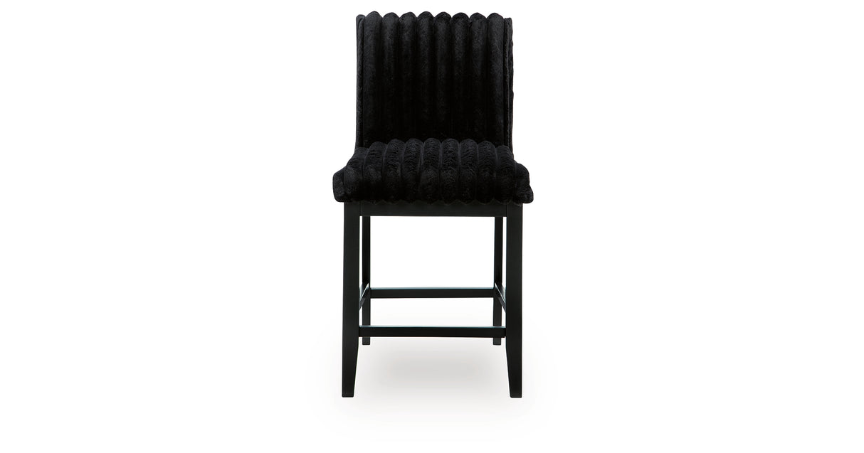 Mervannie Gray/Black Counter Height Barstool, Set of 2 from Ashley Furniture - Luna Furniture