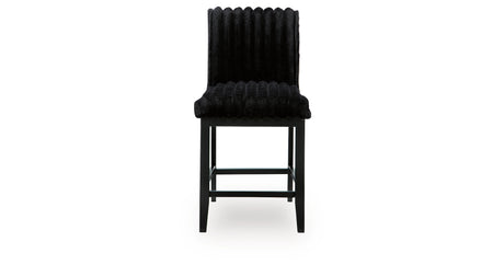 Mervannie Gray/Black Counter Height Barstool, Set of 2 from Ashley Furniture - Luna Furniture