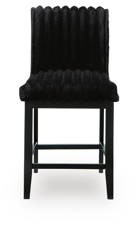 Mervannie Gray/Black Counter Height Barstool, Set of 2 from Ashley Furniture - Luna Furniture