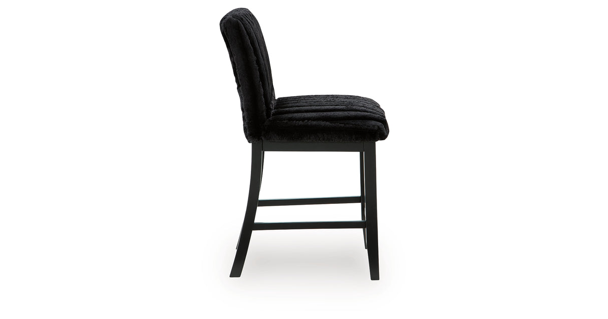 Mervannie Gray/Black Counter Height Barstool, Set of 2 from Ashley Furniture - Luna Furniture