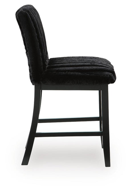 Mervannie Gray/Black Counter Height Barstool, Set of 2 from Ashley Furniture - Luna Furniture