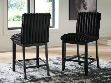 Mervannie Gray/Black Counter Height Barstool, Set of 2 from Ashley Furniture - Luna Furniture