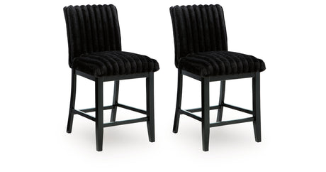 Mervannie Gray/Black Counter Height Barstool, Set of 2 from Ashley Furniture - Luna Furniture