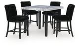 Mervannie Gray/Black Counter Height Dining Table and 4 Barstools from Ashley Furniture - Luna Furniture
