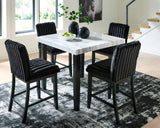 Mervannie Gray/Black Counter Height Dining Table and 4 Barstools from Ashley Furniture - Luna Furniture
