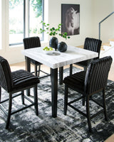 Mervannie Gray/Black Counter Height Dining Table and 4 Barstools from Ashley - Luna Furniture
