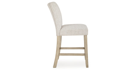 Larawyn Bisque Counter Height Barstool, Set of 2 from Ashley - Luna Furniture