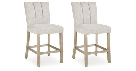 Larawyn Bisque Counter Height Barstool, Set of 2 from Ashley - Luna Furniture