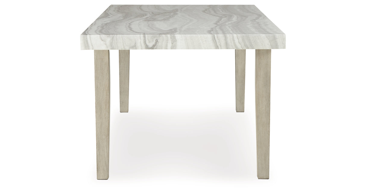 Larawyn Bisque Marble Top Dining Table from Ashley - Luna Furniture