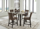 Jeshina Dark Brown Counter Height Set from Ashley - Luna Furniture