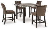 Jeshina Dark Brown Counter Height Dining Table and 4 Barstools from Ashley Furniture - Luna Furniture