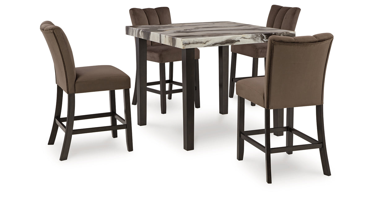 Jeshina Dark Brown Counter Height Dining Table and 4 Barstools from Ashley Furniture - Luna Furniture