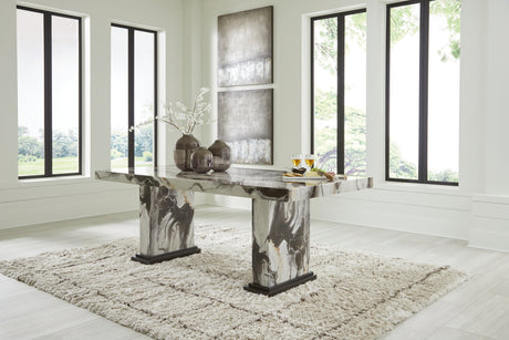 Jeshina Dark Brown/Beige Dining Table from Ashley - Luna Furniture