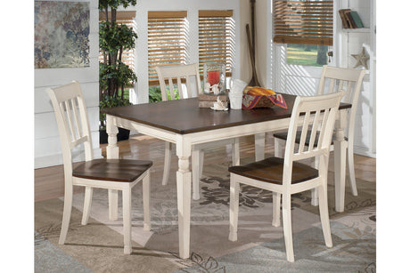 Whitesburg Brown/Cottage White Dining Table and 4 Chairs