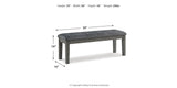 Hallanden Two-tone Gray 50" Dining Bench from Ashley Furniture - Luna Furniture