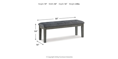 Hallanden Two-tone Gray 50" Dining Bench from Ashley - Luna Furniture