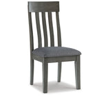 Hallanden Two-tone Gray Dining Table, 4 Chairs, and Bench with Server from Ashley Furniture - Luna Furniture