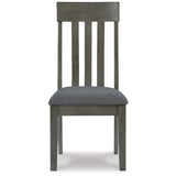 Hallanden Gray Dining Table and 6 Chairs with Server from Ashley Furniture - Luna Furniture
