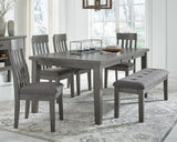 Hallanden Gray Extendable Dining Set from Ashley Furniture - Luna Furniture