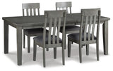 Hallanden Gray Extendable Dining Set from Ashley Furniture - Luna Furniture