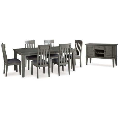 Hallanden Two-tone Gray Dining Table and 6 Chairs with Storage from Ashley - Luna Furniture