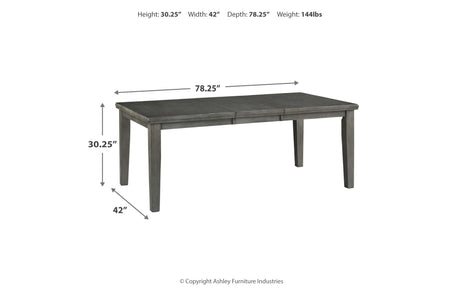 Hallanden Gray Dining Extension Table from Ashley - Luna Furniture