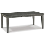 Hallanden Gray Dining Table and 6 Chairs with Server from Ashley Furniture - Luna Furniture