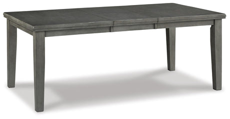 Hallanden Two-tone Gray Dining Table and 6 Chairs with Storage from Ashley - Luna Furniture