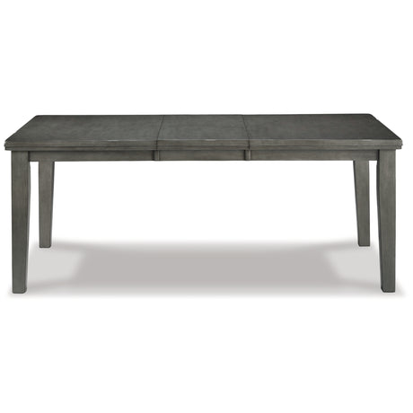 Hallanden Two-tone Gray Dining Table, 4 Chairs, and Bench with Server from Ashley Furniture - Luna Furniture