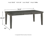 Hallanden Two-tone Gray Dining Table and 6 Chairs with Storage from Ashley Furniture - Luna Furniture