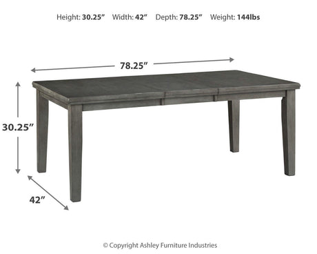 Hallanden Two-tone Gray Dining Table and 6 Chairs with Storage from Ashley - Luna Furniture