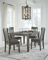 Hallanden Gray Extendable Dining Set from Ashley - Luna Furniture