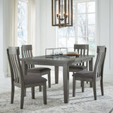 Hallanden Two-tone Gray Dining Table and 4 Chairs from Ashley - Luna Furniture