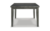 Hallanden Two-tone Gray Dining Table, 4 Chairs, and Bench with Server from Ashley Furniture - Luna Furniture