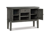 Hallanden Gray Dining Table and 6 Chairs with Server from Ashley Furniture - Luna Furniture