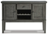 Hallanden Two-tone Gray Dining Table and 6 Chairs with Storage from Ashley Furniture - Luna Furniture