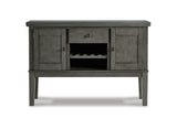 Hallanden Gray Dining Table and 6 Chairs with Server from Ashley Furniture - Luna Furniture
