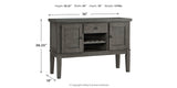 Hallanden Gray Dining Table and 6 Chairs with Server from Ashley Furniture - Luna Furniture