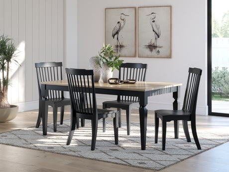 Brenkerton Black Dining Table and 4 Chairs from Ashley - Luna Furniture