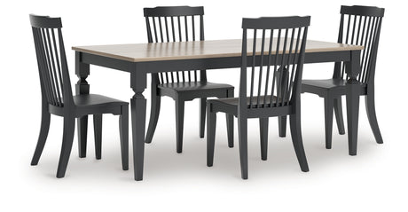 Brenkerton Black Dining Table and 4 Chairs from Ashley - Luna Furniture