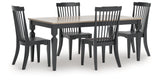 Brenkerton Black Dining Table and 4 Chairs from Ashley - Luna Furniture