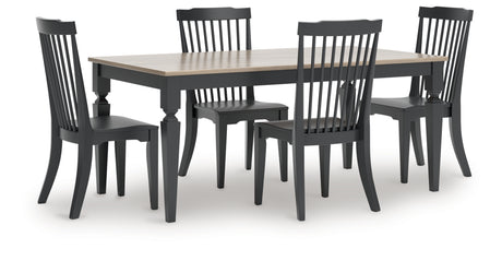 Brenkerton Black Dining Table and 4 Chairs from Ashley - Luna Furniture