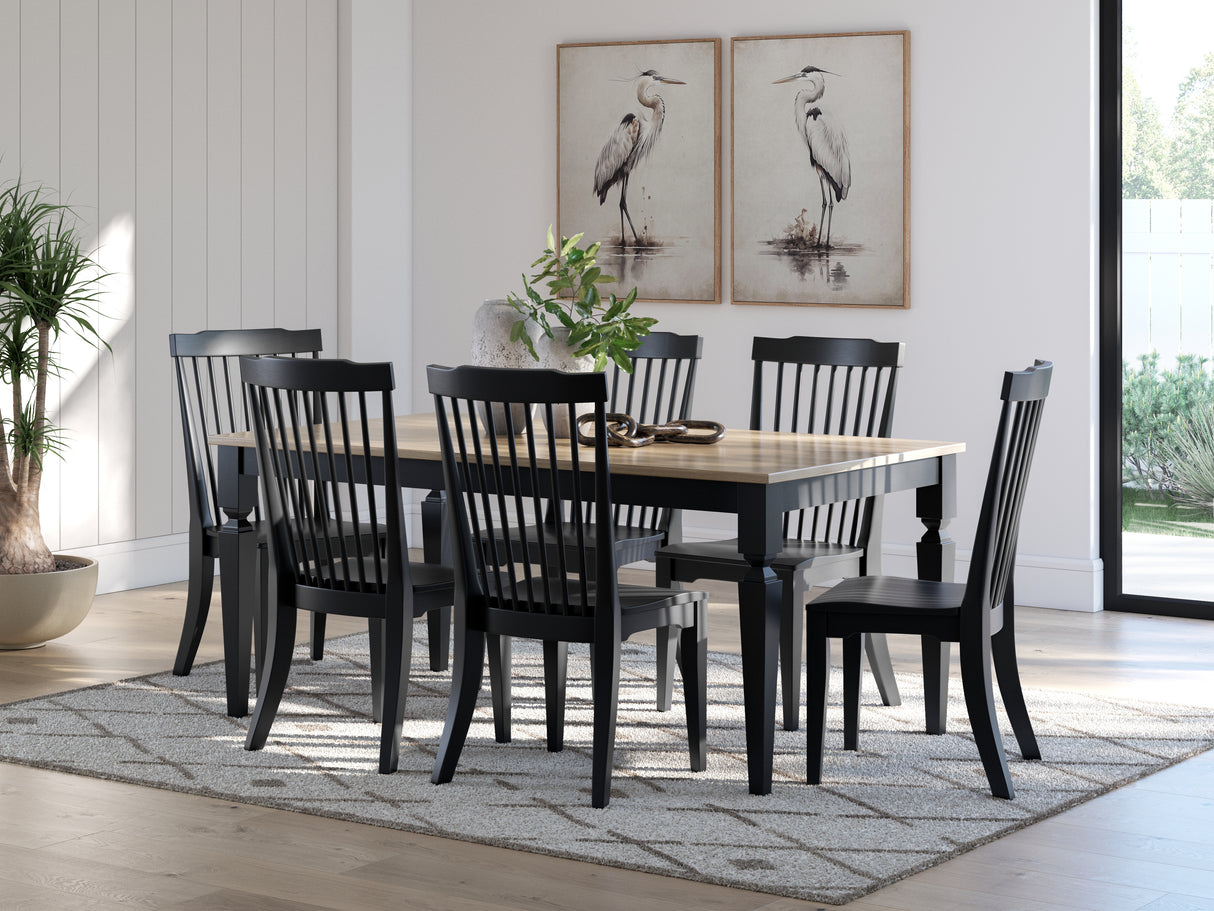 Brenkerton Black Dining Table and 6 Chairs from Ashley - Luna Furniture