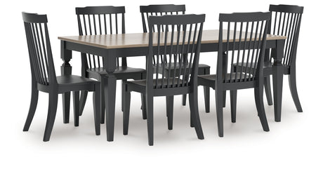 Brenkerton Black Dining Table and 6 Chairs from Ashley - Luna Furniture