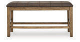 Urbinforte Light Brown Counter Height Dining Bench from Ashley - Luna Furniture