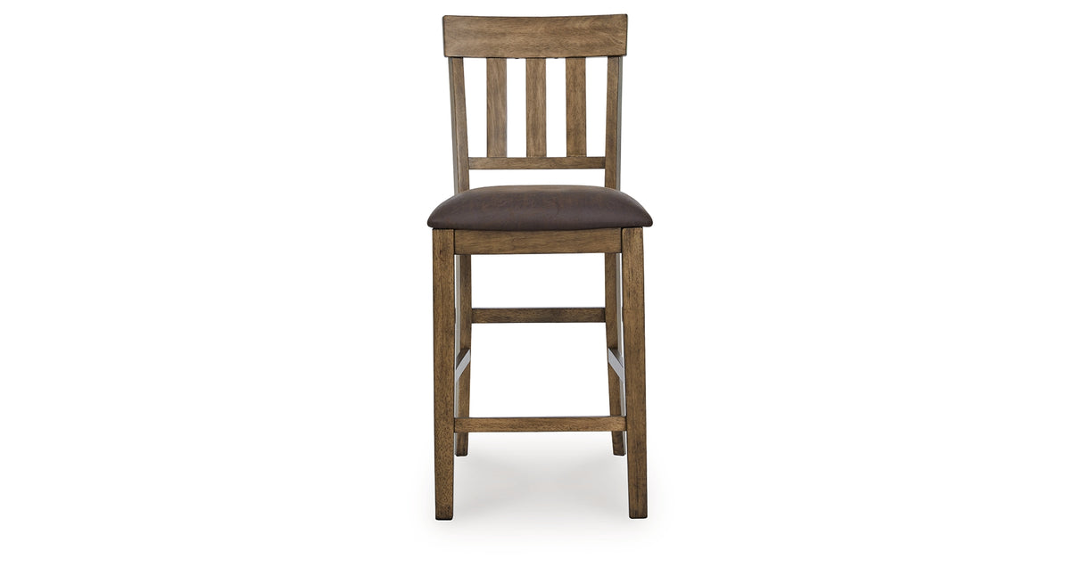 Urbinforte Light Brown Counter Height Barstool, Set of 2 from Ashley Furniture - Luna Furniture